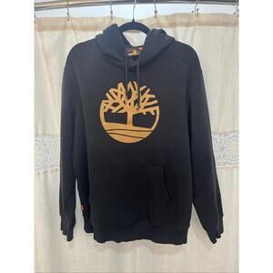 Timberland Unisex Core Tree Logo Hoodie Sweatshirt Black Wheat Size Mens L